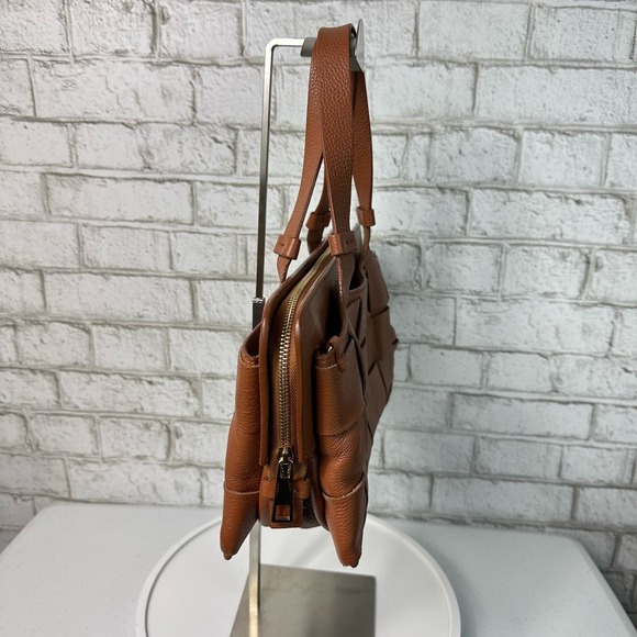 Lia Numa Bag Purse Handbag Leather Woven Basket Weave Made in Italy Brown - Picture 3 of 15